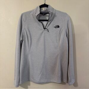 North Face Grey Quarter Zip with Black Zipper, Women’s Size Medium, EUC